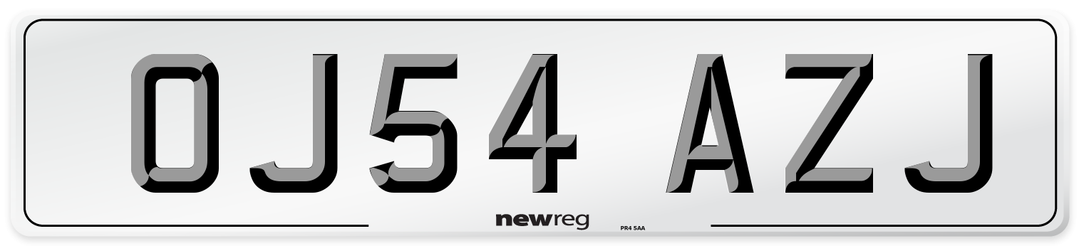 OJ54 AZJ Number Plate from New Reg
